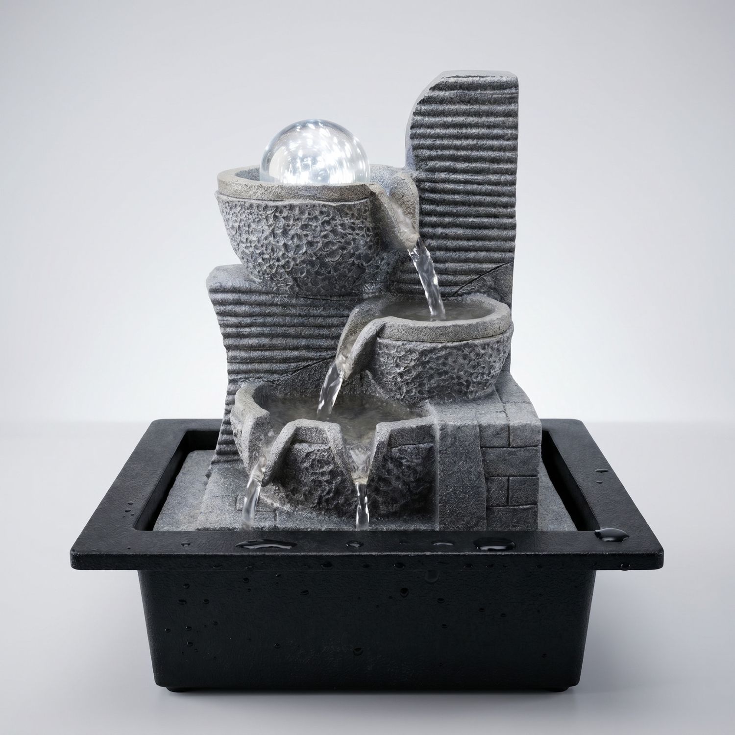 Cascading GemStone Themed Tabletop Fountain (h10.5 X w9 Inches)